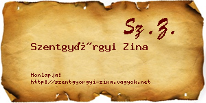 Szentgyörgyi Zina névjegykártya
